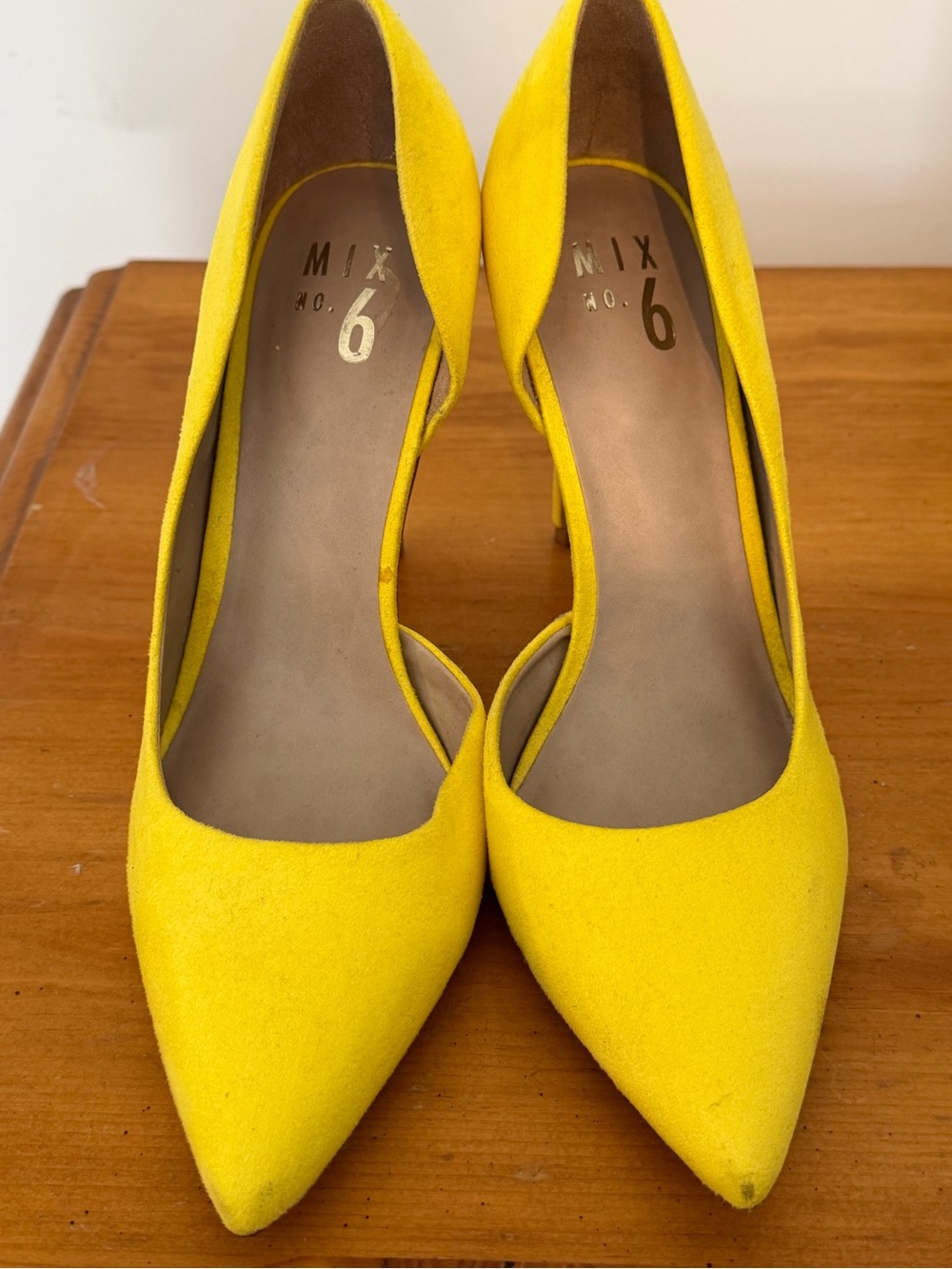 Mix No. 6 Bright Yellow Pointed-Toe Suede Pumps